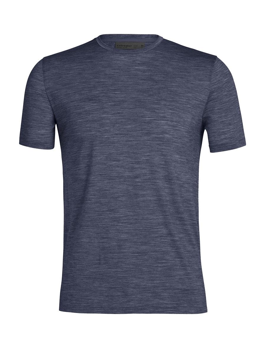 Midnight Heather Men's Icebreaker Merino Sphere II Short Sleeve T Shirts | USA 1153UZGT